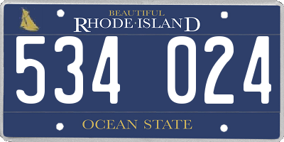 RI license plate 534024