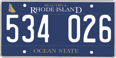 RI license plate 534026