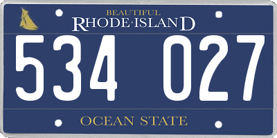 RI license plate 534027
