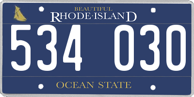 RI license plate 534030
