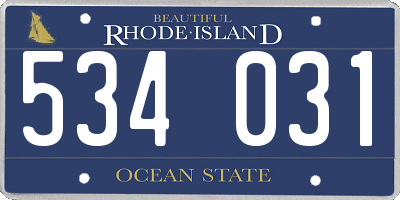 RI license plate 534031