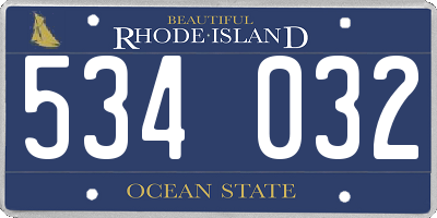 RI license plate 534032
