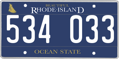 RI license plate 534033