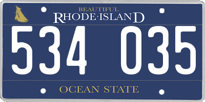 RI license plate 534035
