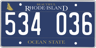 RI license plate 534036
