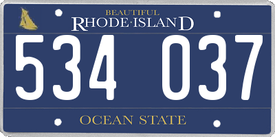 RI license plate 534037