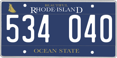 RI license plate 534040