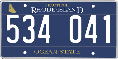 RI license plate 534041