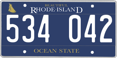 RI license plate 534042