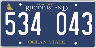 RI license plate 534043