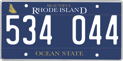 RI license plate 534044