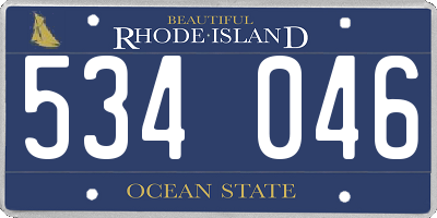 RI license plate 534046