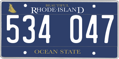 RI license plate 534047