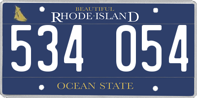 RI license plate 534054