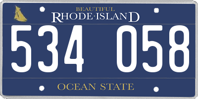 RI license plate 534058