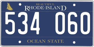 RI license plate 534060