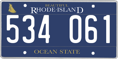 RI license plate 534061