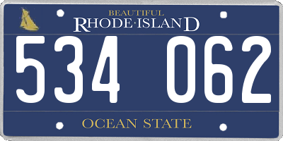 RI license plate 534062