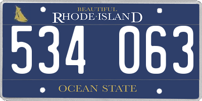 RI license plate 534063