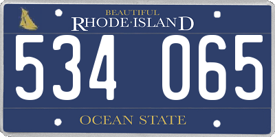 RI license plate 534065