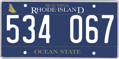 RI license plate 534067