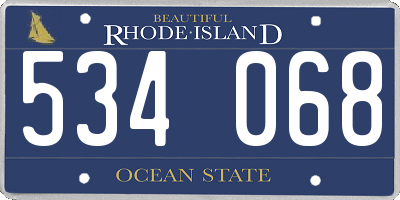 RI license plate 534068