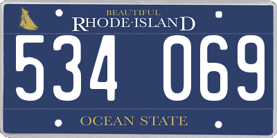 RI license plate 534069