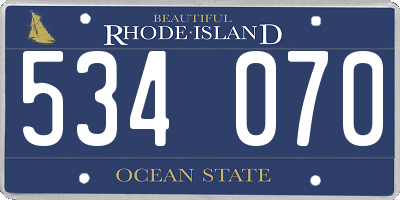 RI license plate 534070