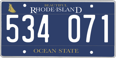 RI license plate 534071