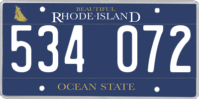 RI license plate 534072