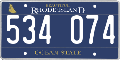 RI license plate 534074