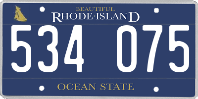 RI license plate 534075