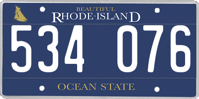 RI license plate 534076