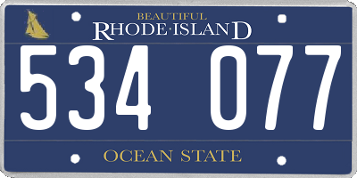 RI license plate 534077