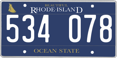 RI license plate 534078