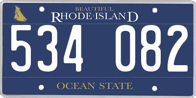 RI license plate 534082