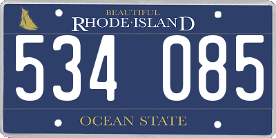 RI license plate 534085