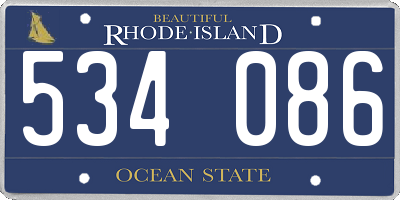 RI license plate 534086