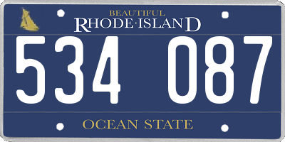 RI license plate 534087