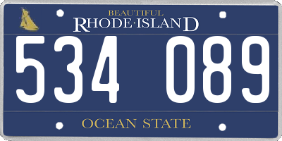 RI license plate 534089