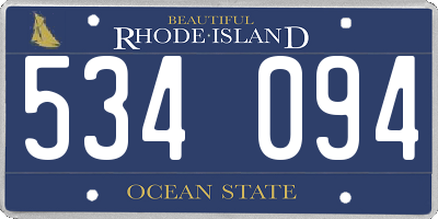RI license plate 534094