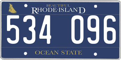 RI license plate 534096