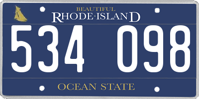 RI license plate 534098
