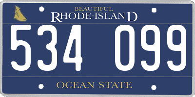 RI license plate 534099