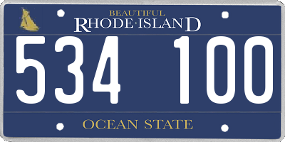 RI license plate 534100