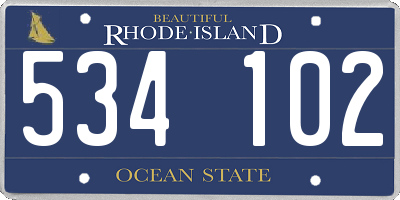 RI license plate 534102