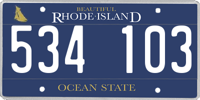 RI license plate 534103