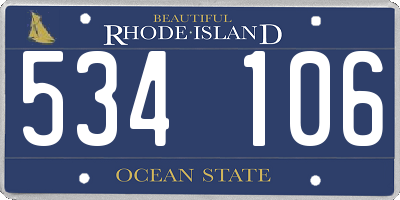 RI license plate 534106