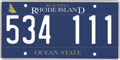 RI license plate 534111