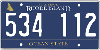 RI license plate 534112